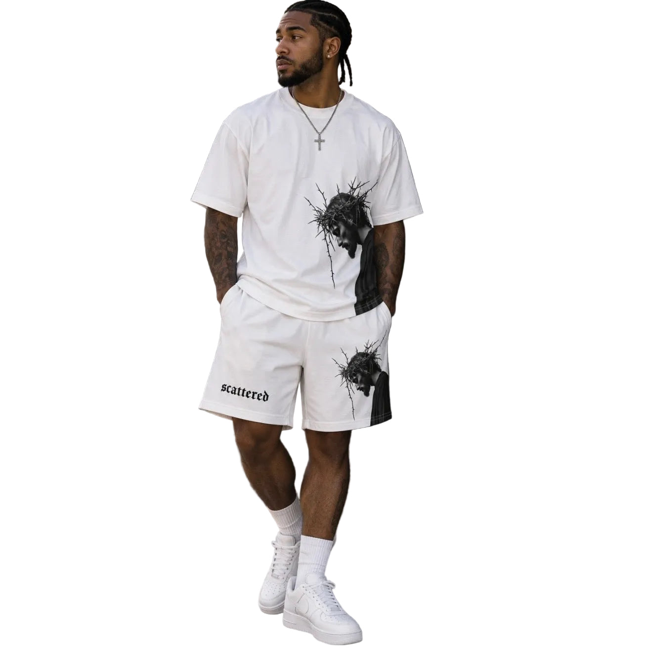 Jesus Christ Crown of Thorns Premium Shorts