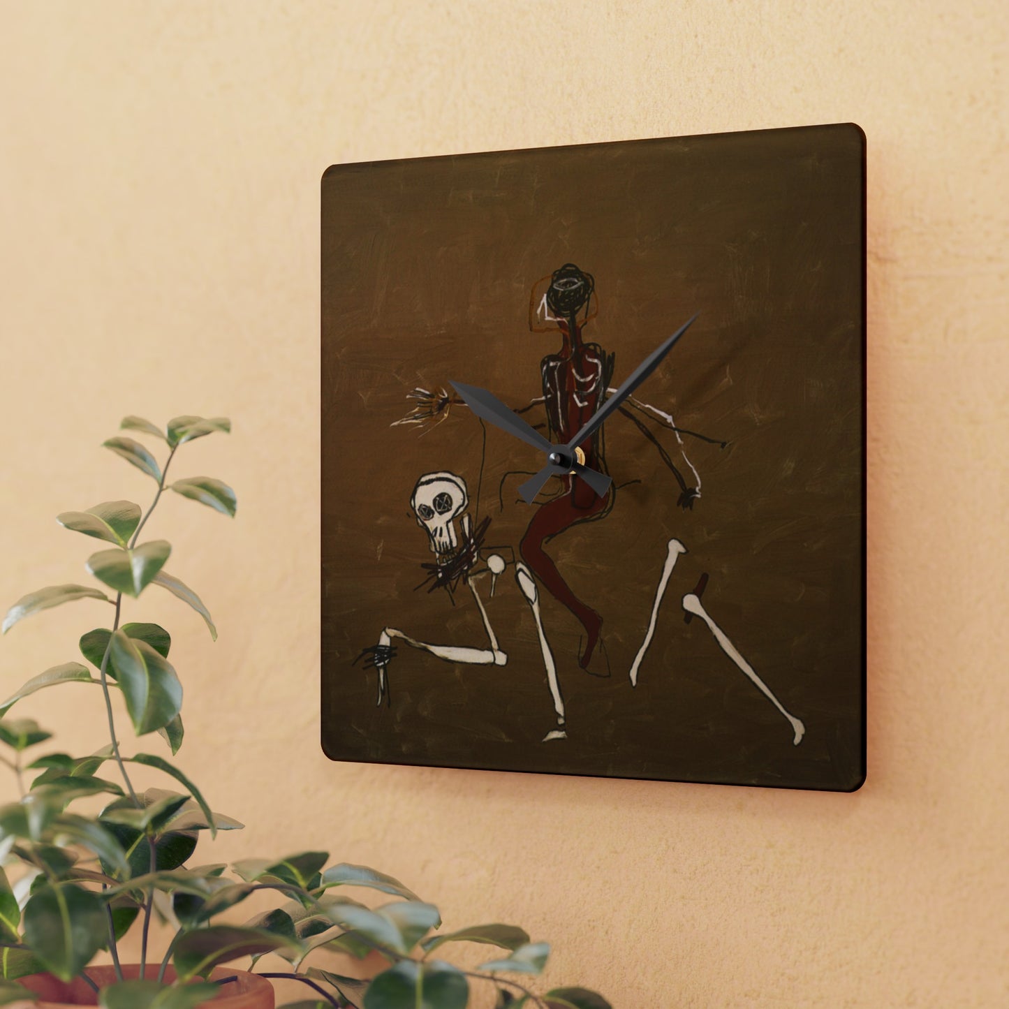 Jean-Michel Basquiat "Riding With Death" Artwork Acrylic Wall Clock