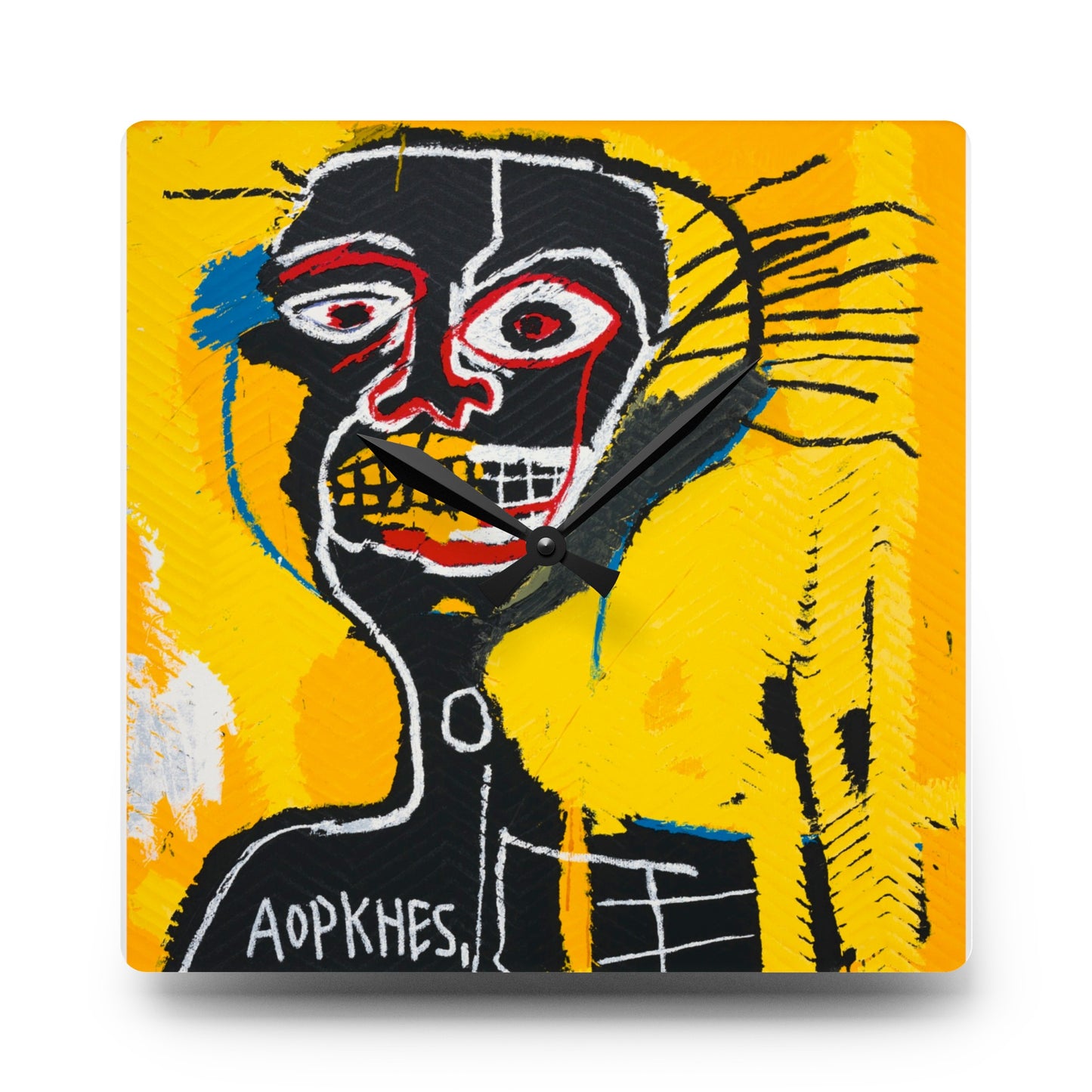 Jean-Michel Basquiat "Cabeza" Artwork Acrylic Wall Clock