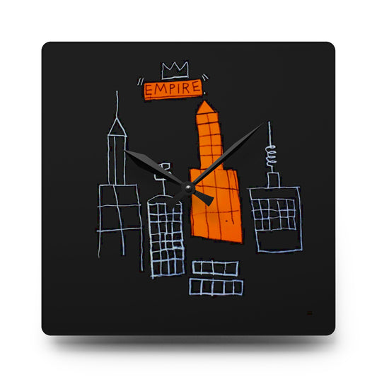 Jean-Michel Basquit "Mecca" Artwork Square Acrylic Wall Clock
