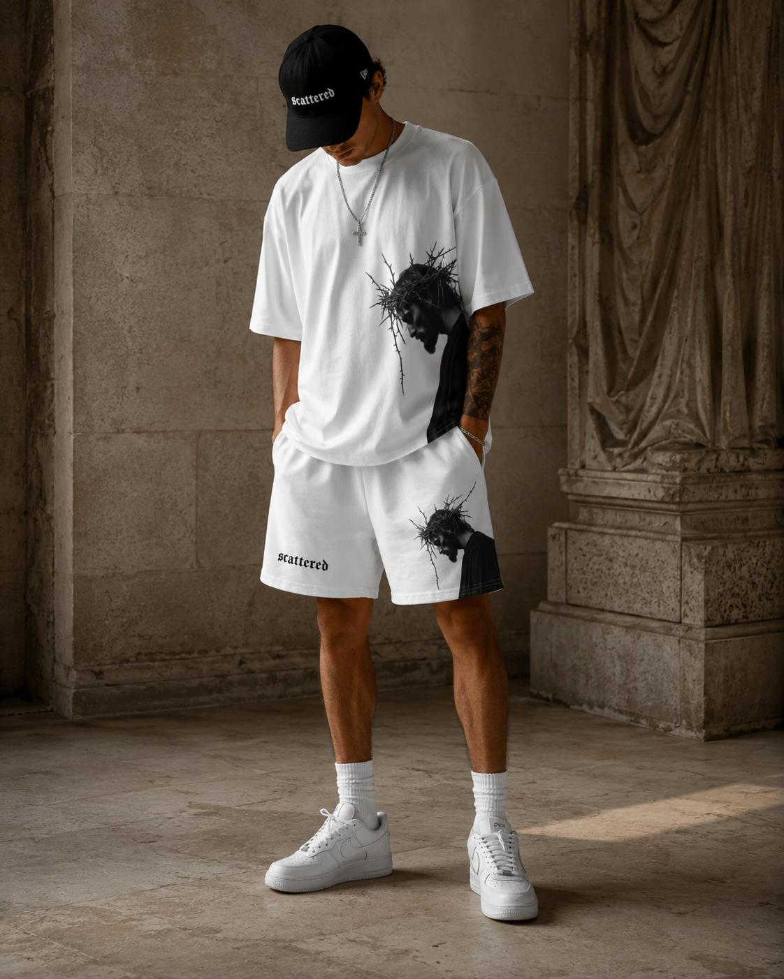 Jesus Christ Crown of Thorns Premium Shorts