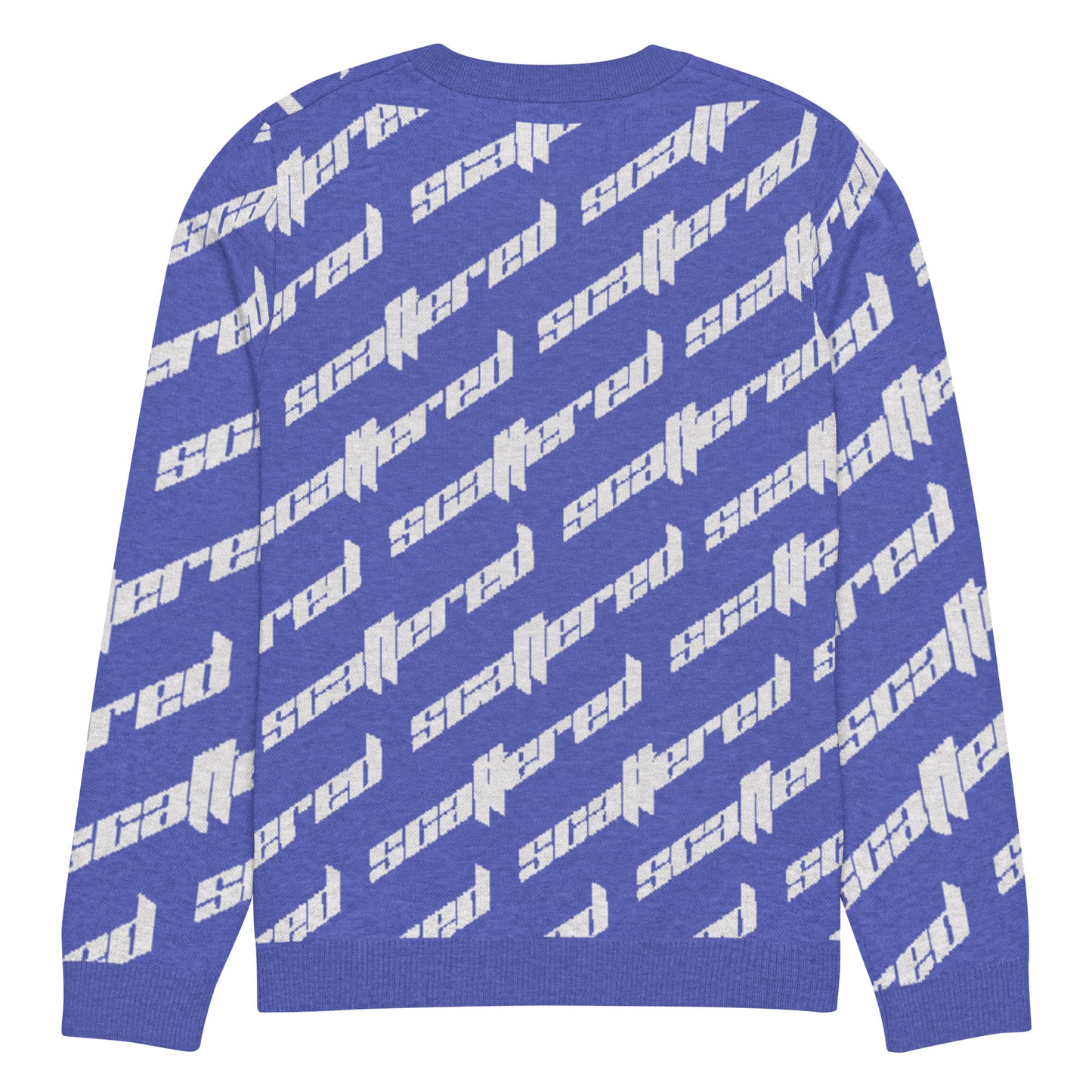 Royal Blue Scattered Logo Knitted Crewneck Sweater