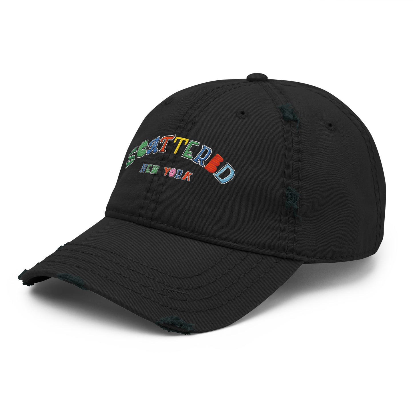 Scattered S/S '25 Logo Embroidered Distressed Dad Hat