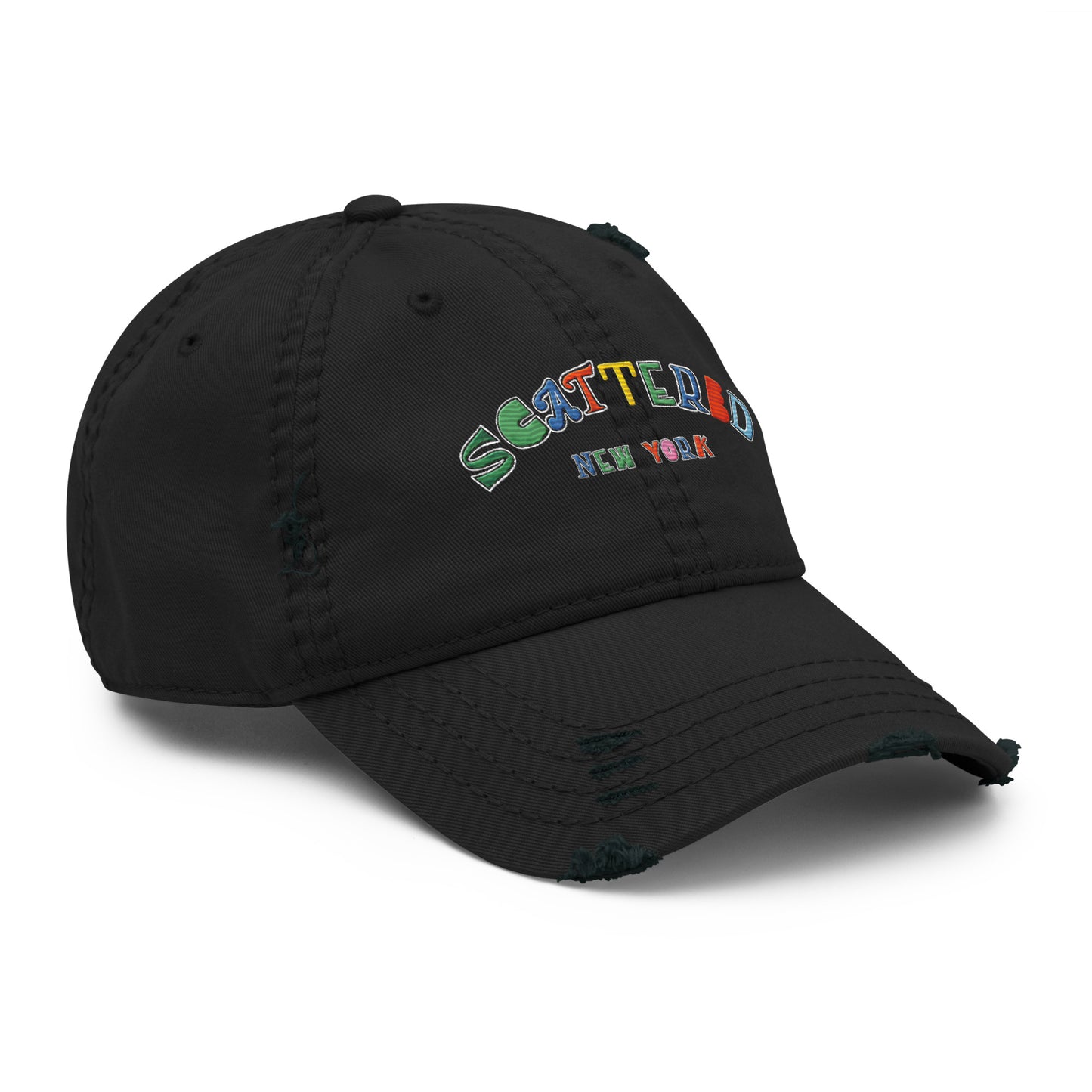 Scattered S/S '25 Logo Embroidered Distressed Dad Hat