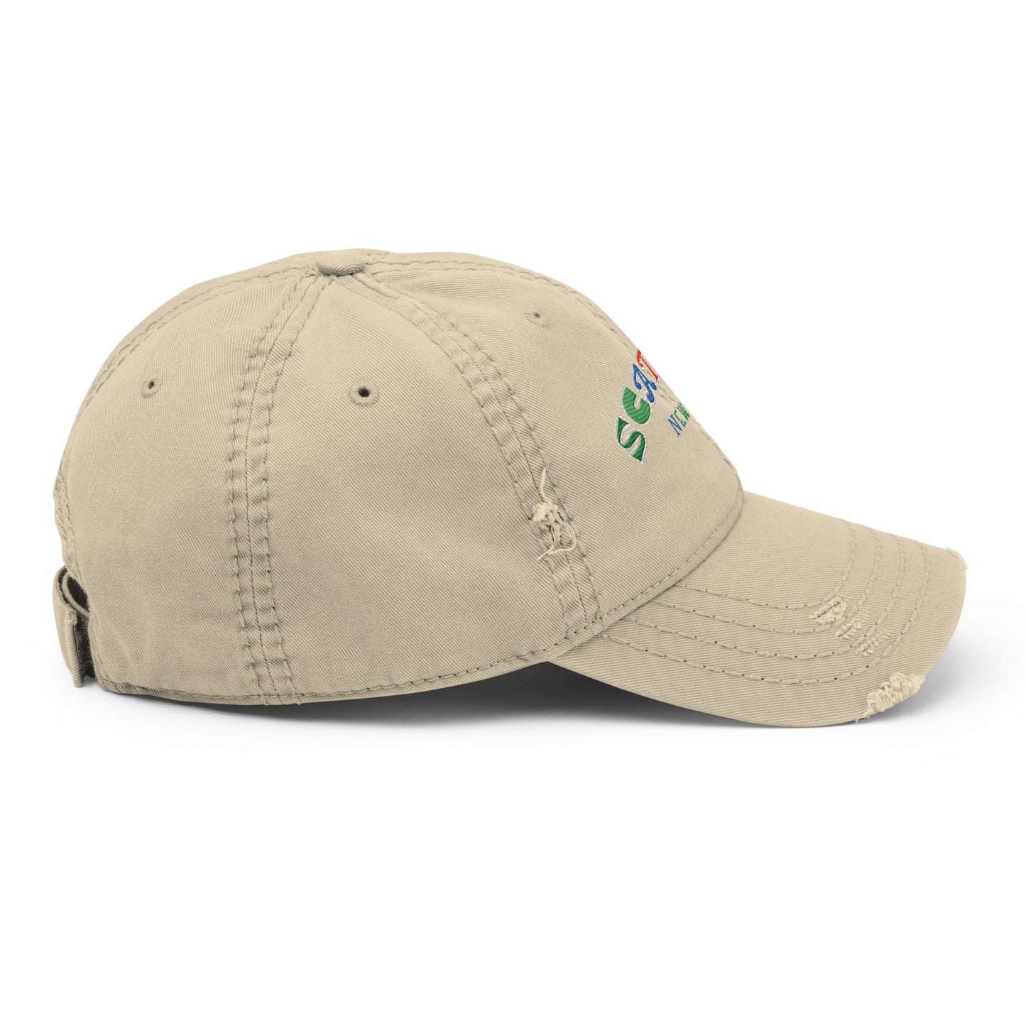 Scattered S/S '25 Logo Embroidered Distressed Dad Hat