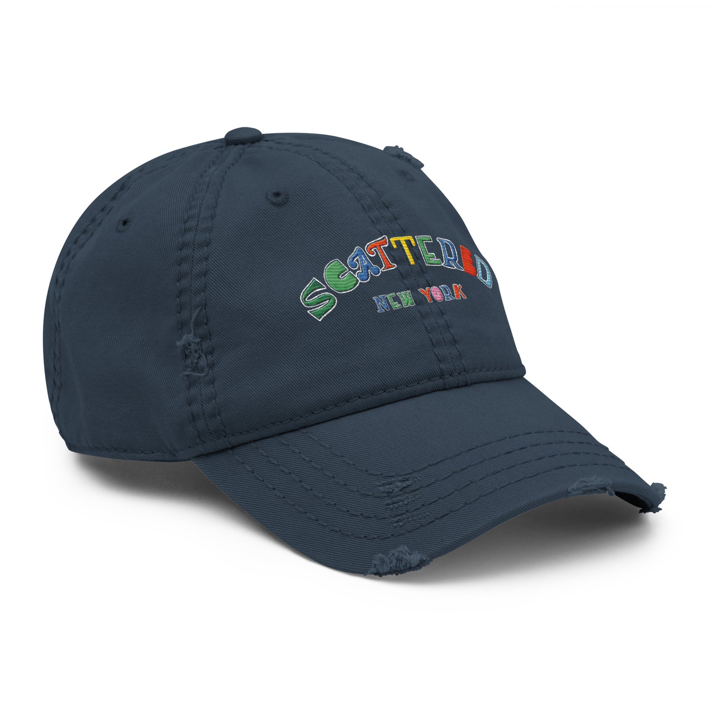 Scattered S/S '25 Logo Embroidered Distressed Dad Hat