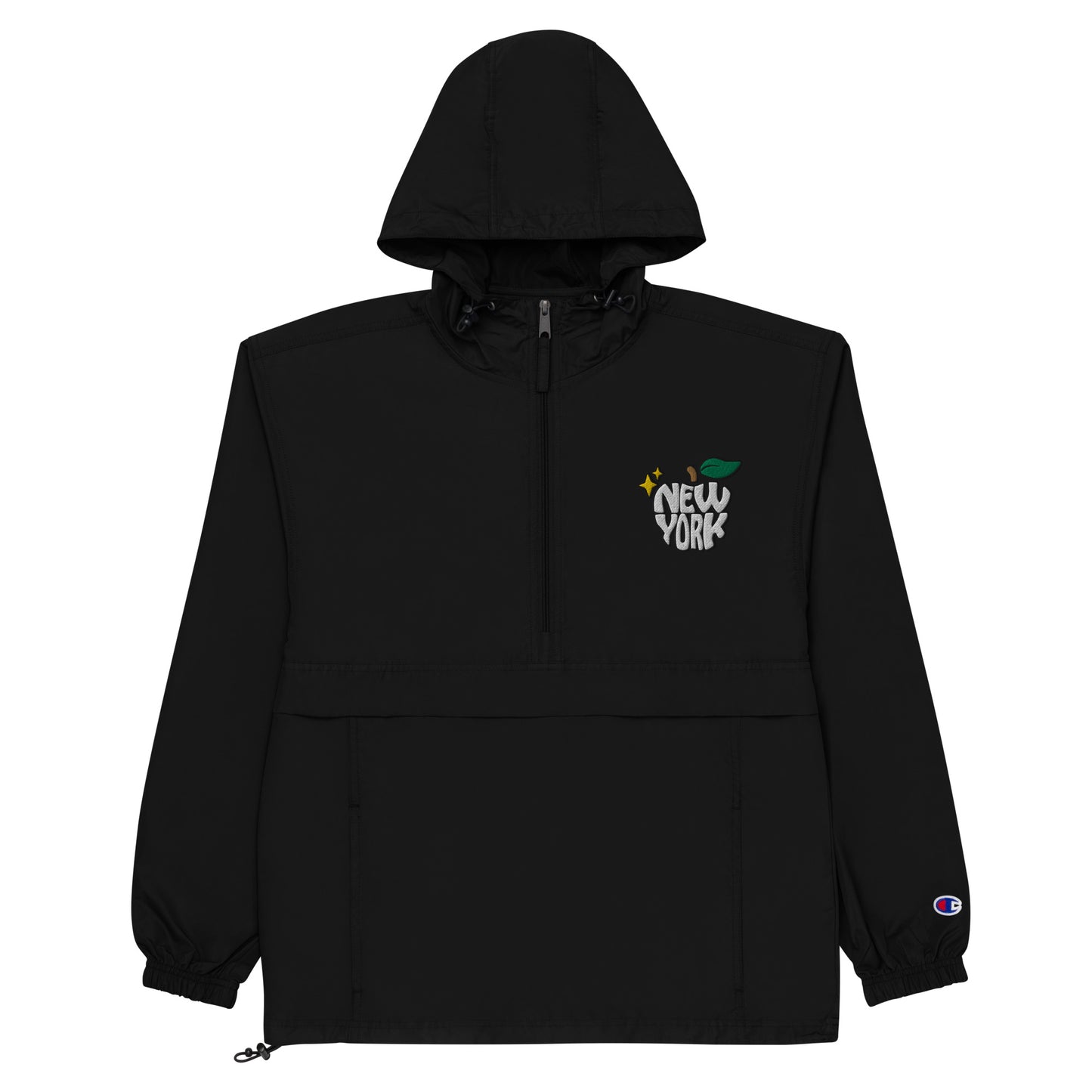 New York Apple Logo Embroidered Champion Packable Jacket