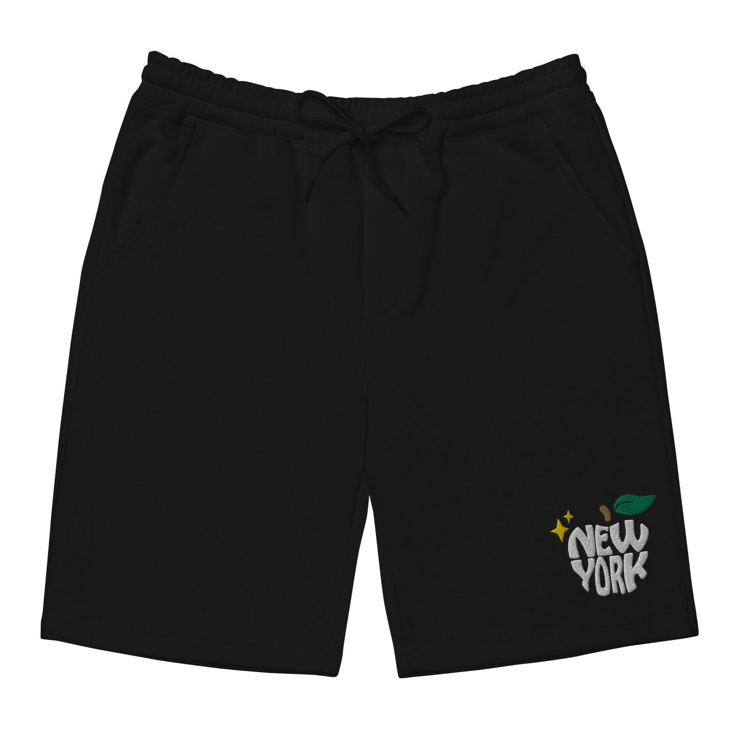 New York Apple Logo Embroidered Men's fleece shorts