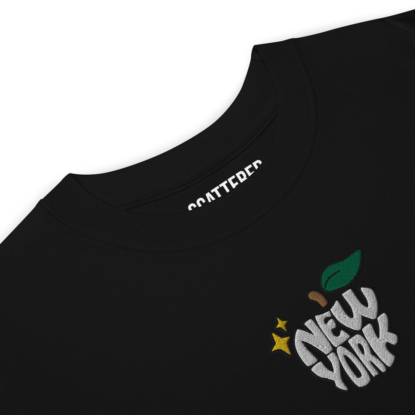 New York Apple Logo Embroidered Premium T-Shirt