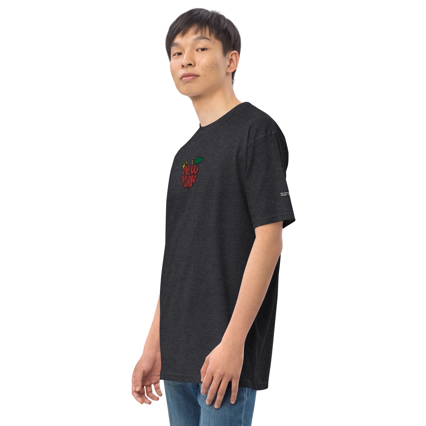 New York Apple Logo Embroidered Premium T-Shirt