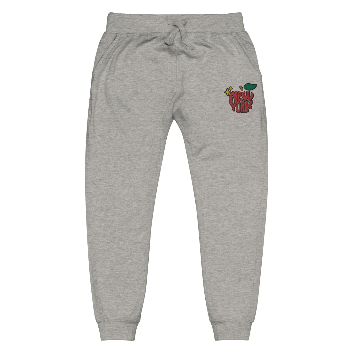 New York Apple Logo Embroidered Fleece Sweatpants