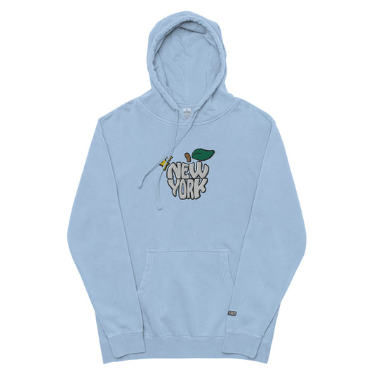 New York Apple Logo pigment-dyed hoodie