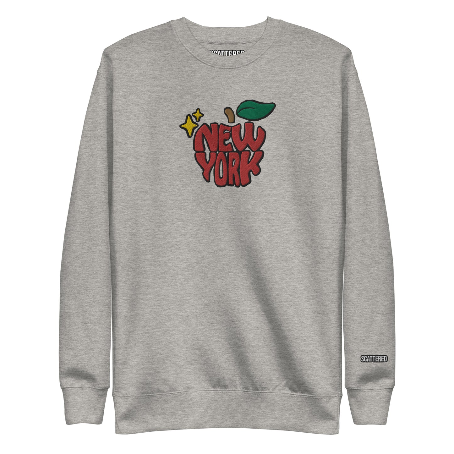 New York Apple Logo Embroidered Premium Crewneck Sweatshirt