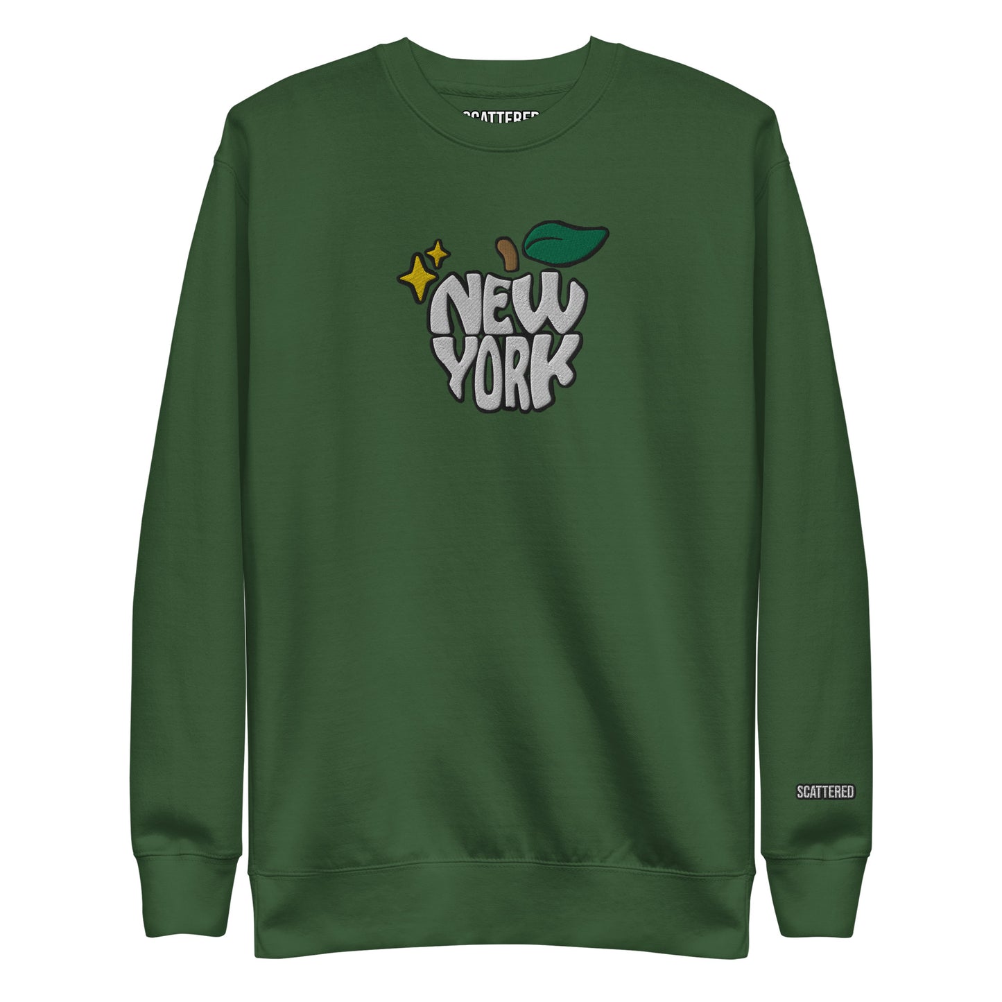 New York Apple Logo Embroidered Premium Crewneck Sweatshirt