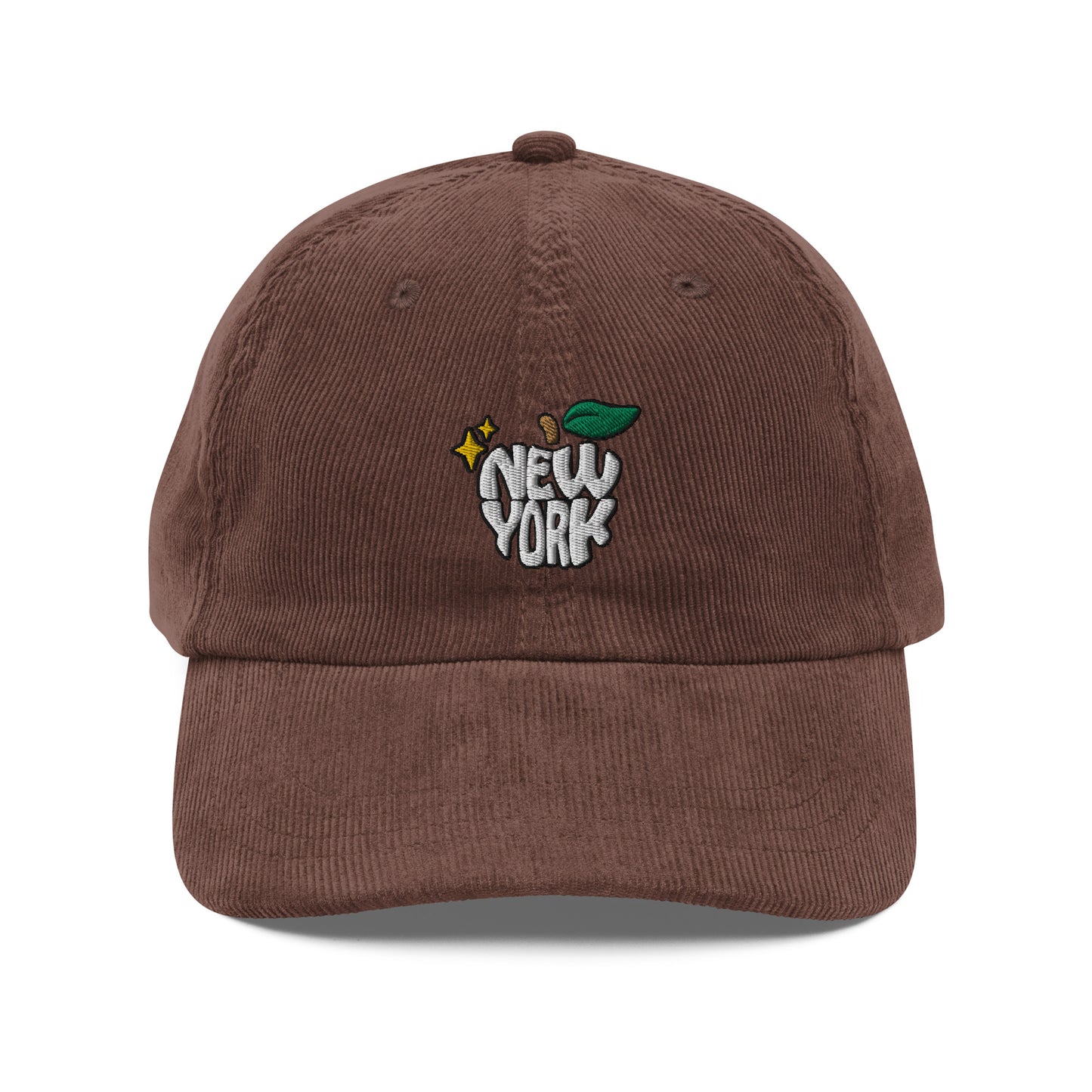 New York Apple Logo Embroidered Vintage corduroy cap