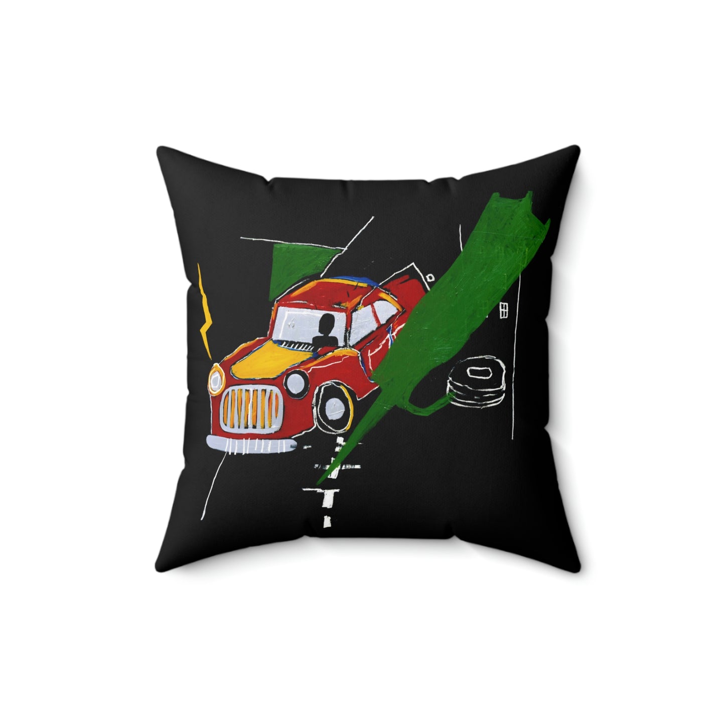 Jean-Michel Basquiat "Untitled" Artwork Square Throw Pillow