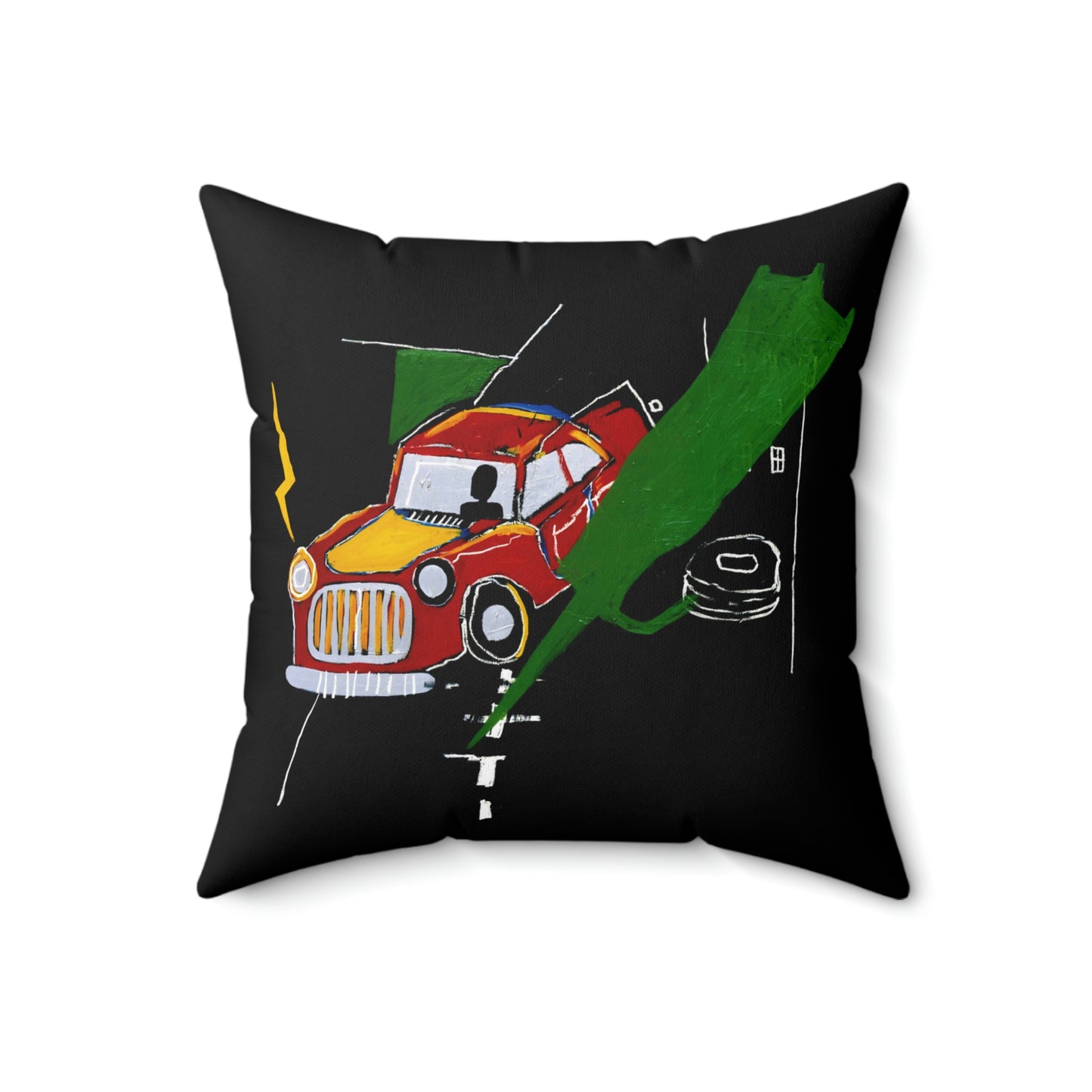 Jean-Michel Basquiat "Untitled" Artwork Square Throw Pillow