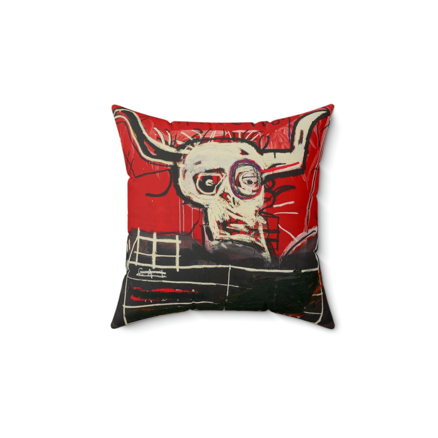 Jean-Michel Basquiat "Cabra" Artwork Square Throw Pillow