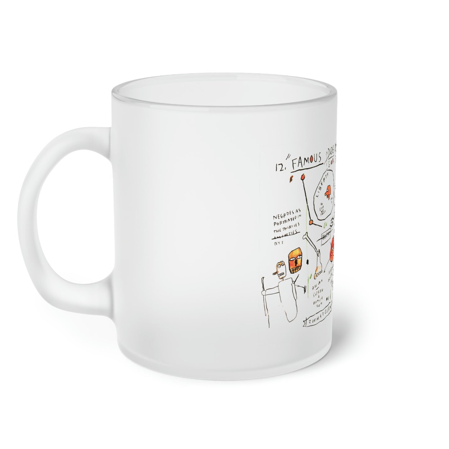 Jean-Michel Basquiat "Dog Leg Study" Frosted Glass Mug