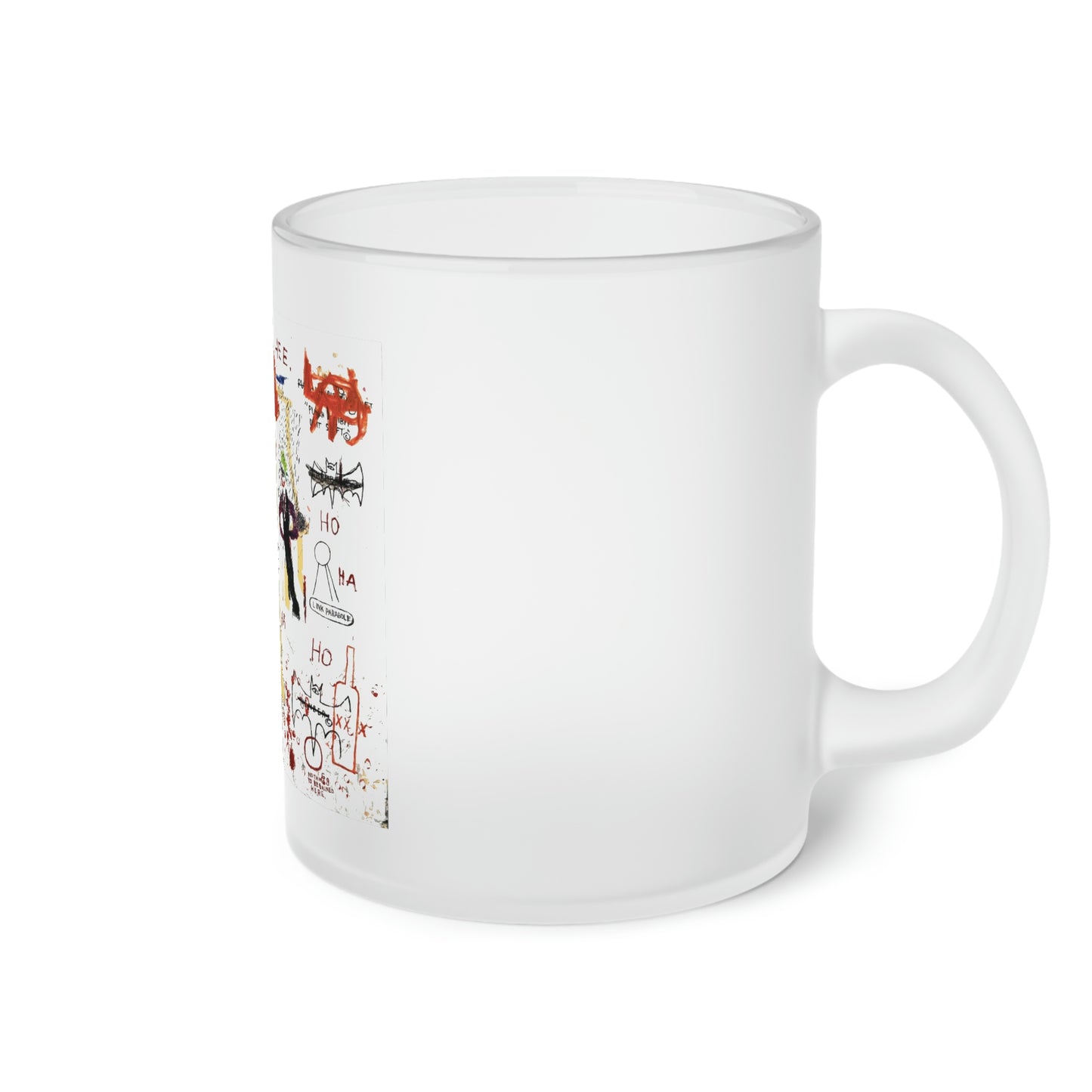 Jean-Michel Basquiat "Riddle Me" Frosted Glass Mug