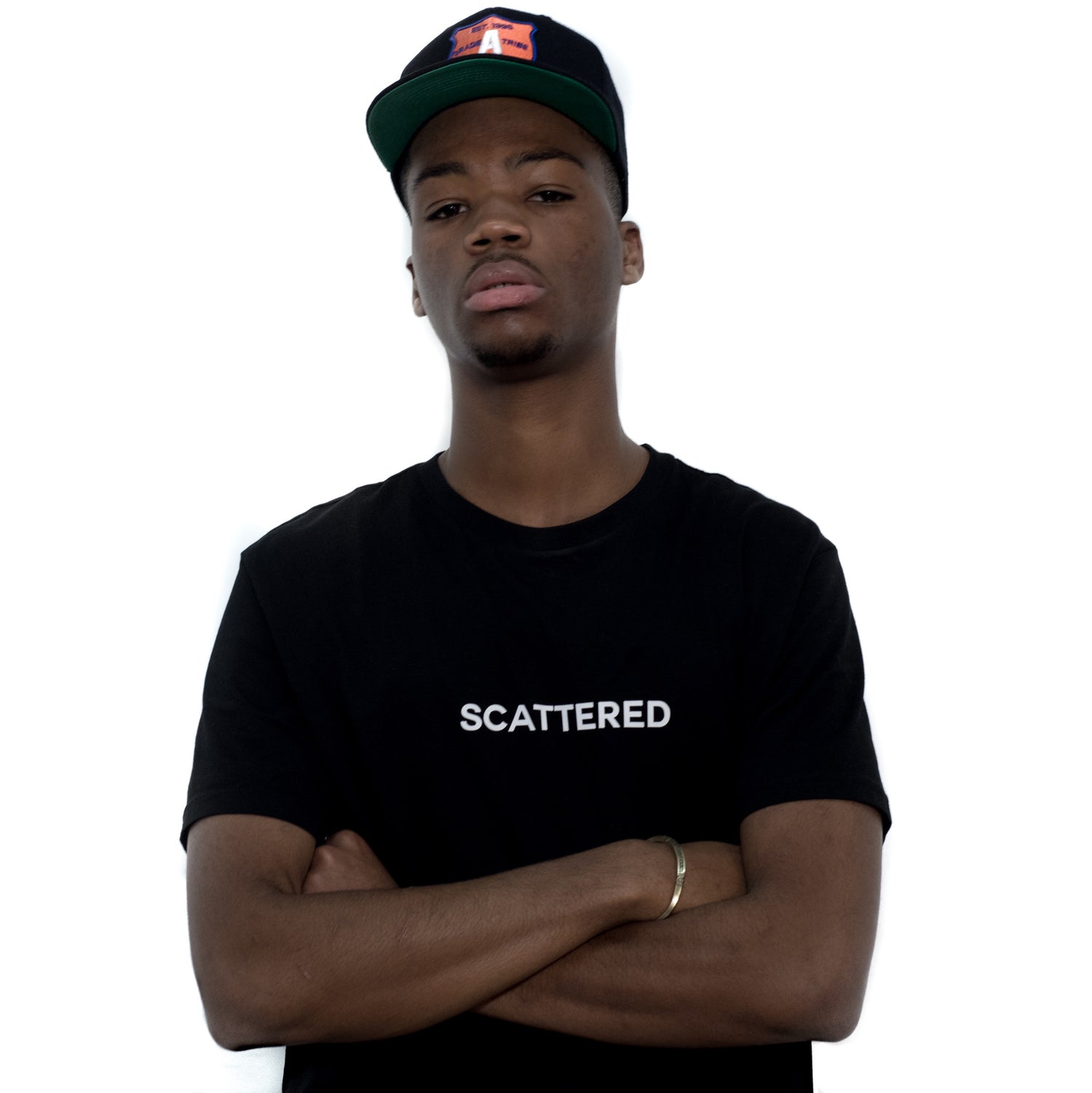 Streetwear-Black Hand Sewn Logo Tee-Shirts-Scattered, LLC