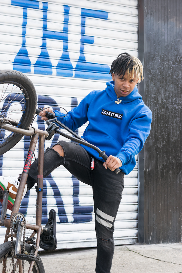 Nipsey Hussle Blue Embroidered Box Logo Hoodie Sweatshirt | Scattered Streetwear Clothing Brand Ywb K hus bmx