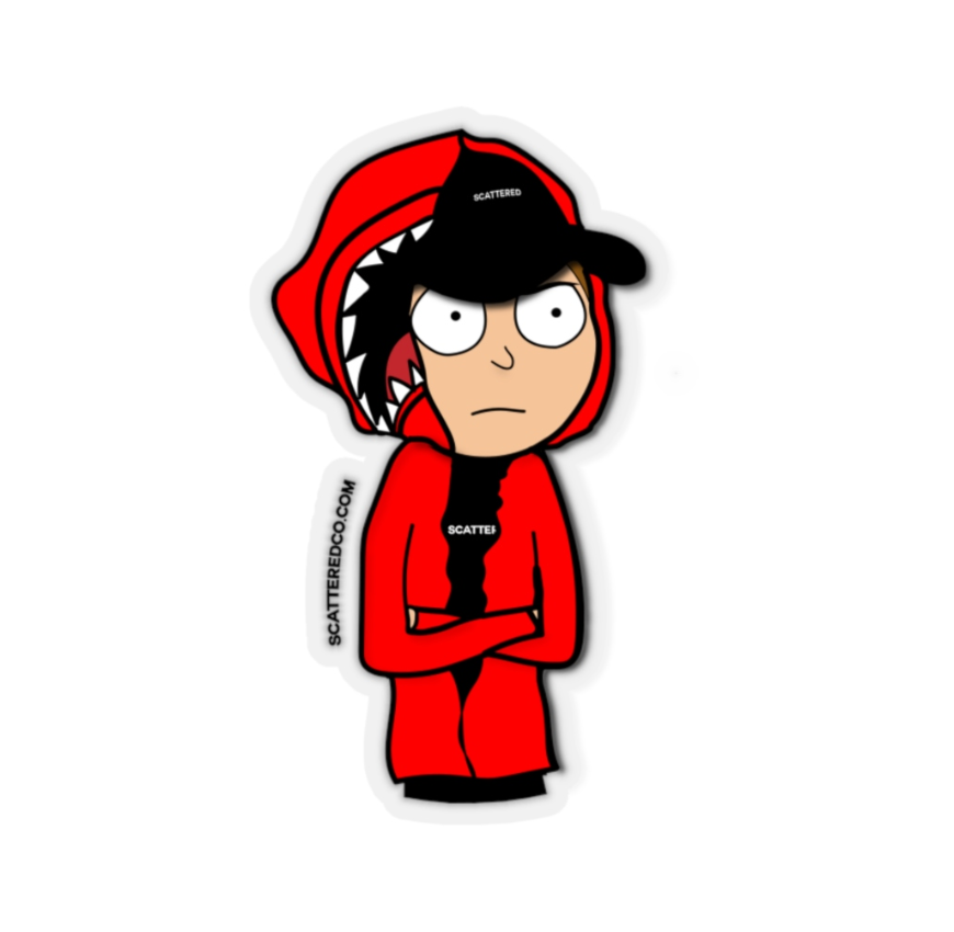 Streetwear-Scattered Morty Sticker-Sticker-Scattered, LLC