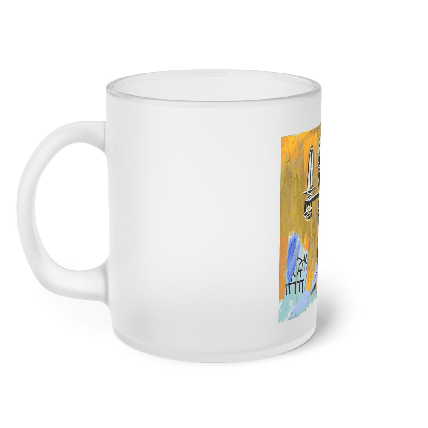 Jean-Michel Basquiat "Julius Caesar on Gold" Frosted Glass Mug
