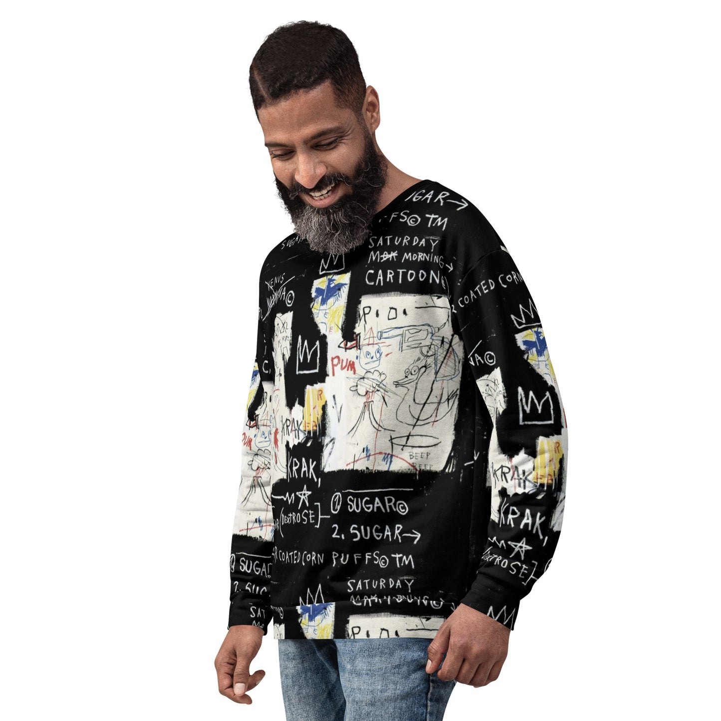 Jean-Michel Basquiat "A Panel of Experts" Artwork Printed Premium Streetwear Crewneck Sweatshirt Harajuku Graffiti