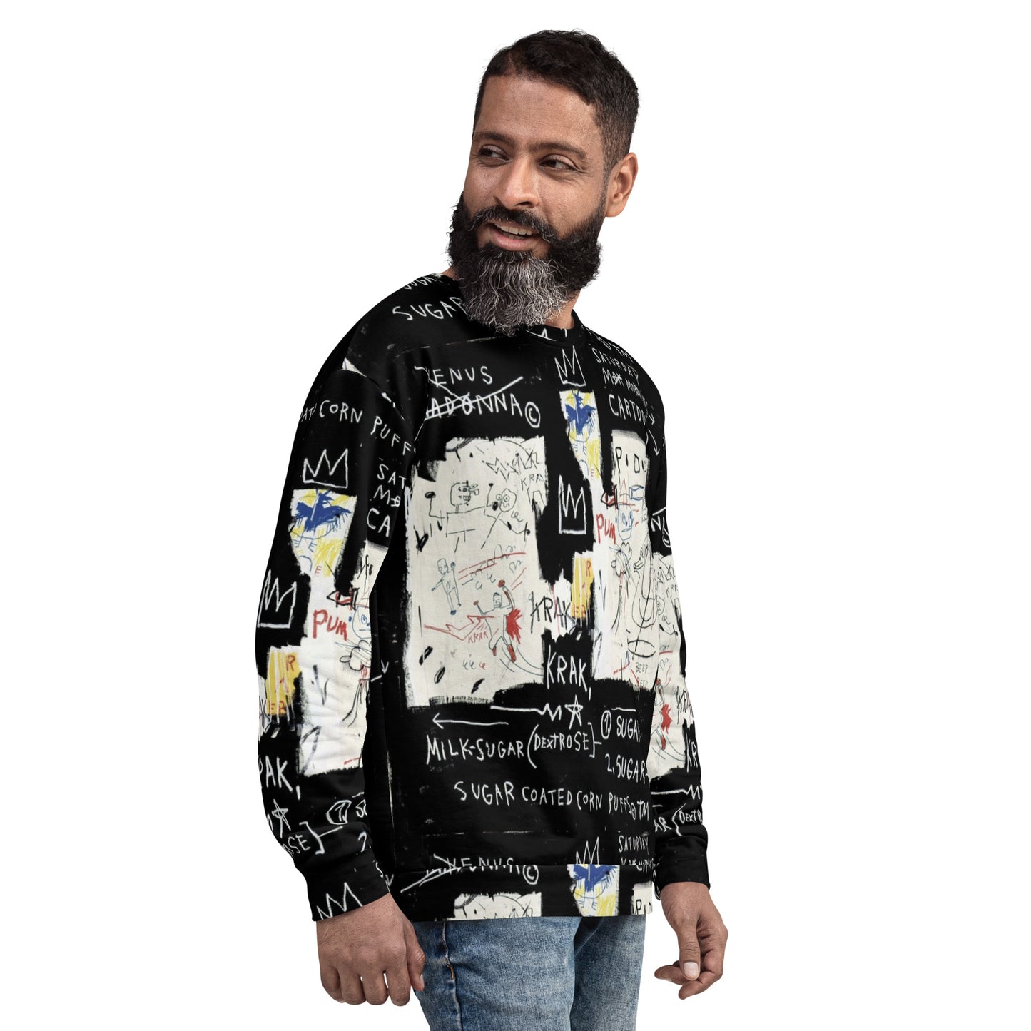 Jean-Michel Basquiat "A Panel of Experts" Artwork Printed Premium Streetwear Crewneck Sweatshirt Harajuku Graffiti