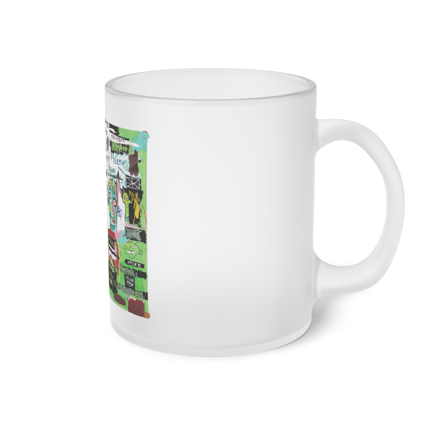 Jean-Michel Basquiat "In Italian" Frosted Glass Mug