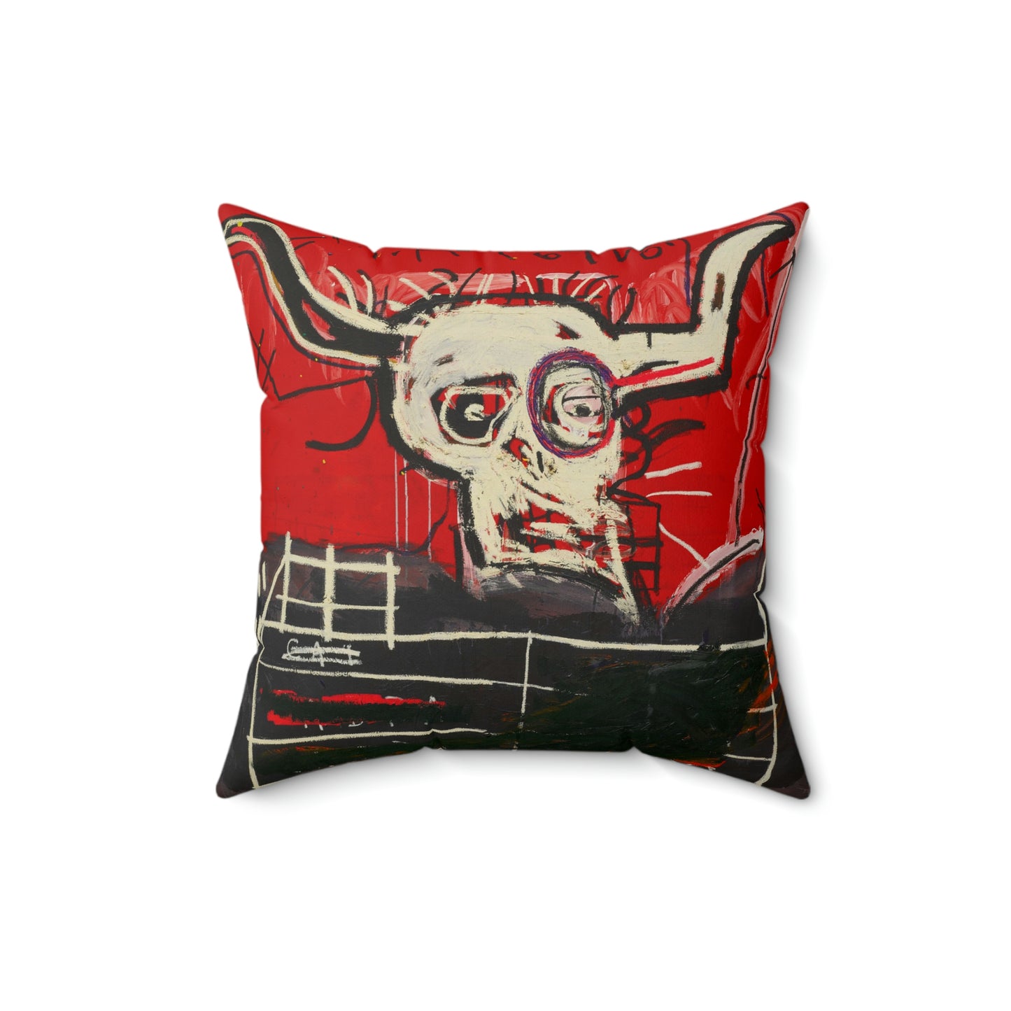 Jean-Michel Basquiat "Cabra" Artwork Square Throw Pillow