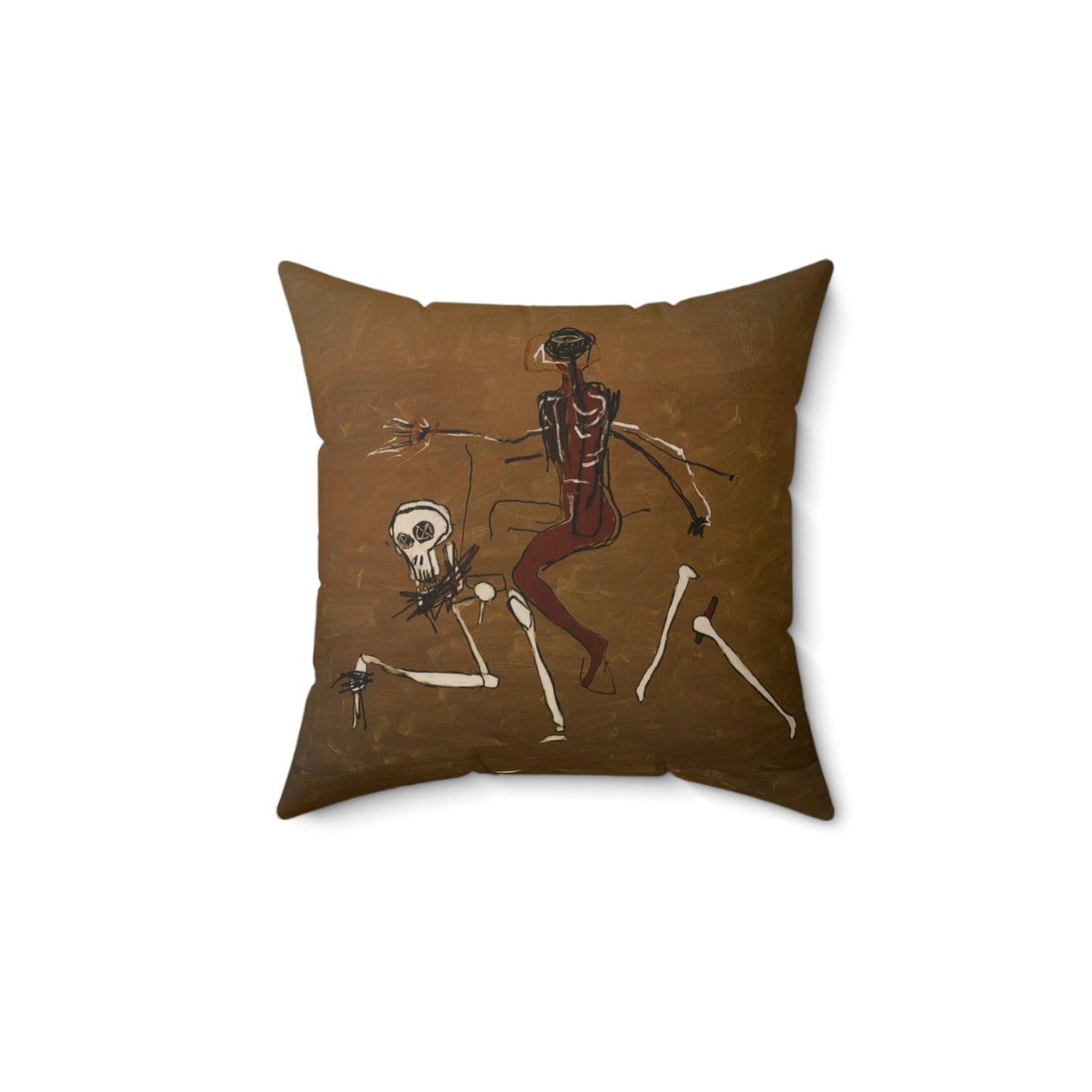 Jean-Michel Basquiat "Riding With Death" Artwork Square Throw Pillow