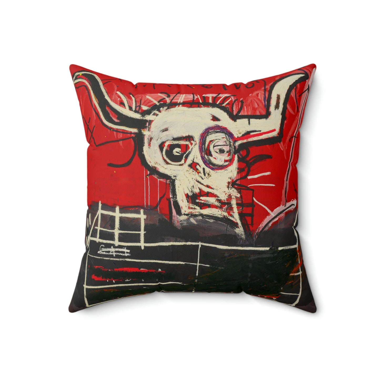 Jean-Michel Basquiat "Cabra" Artwork Square Throw Pillow