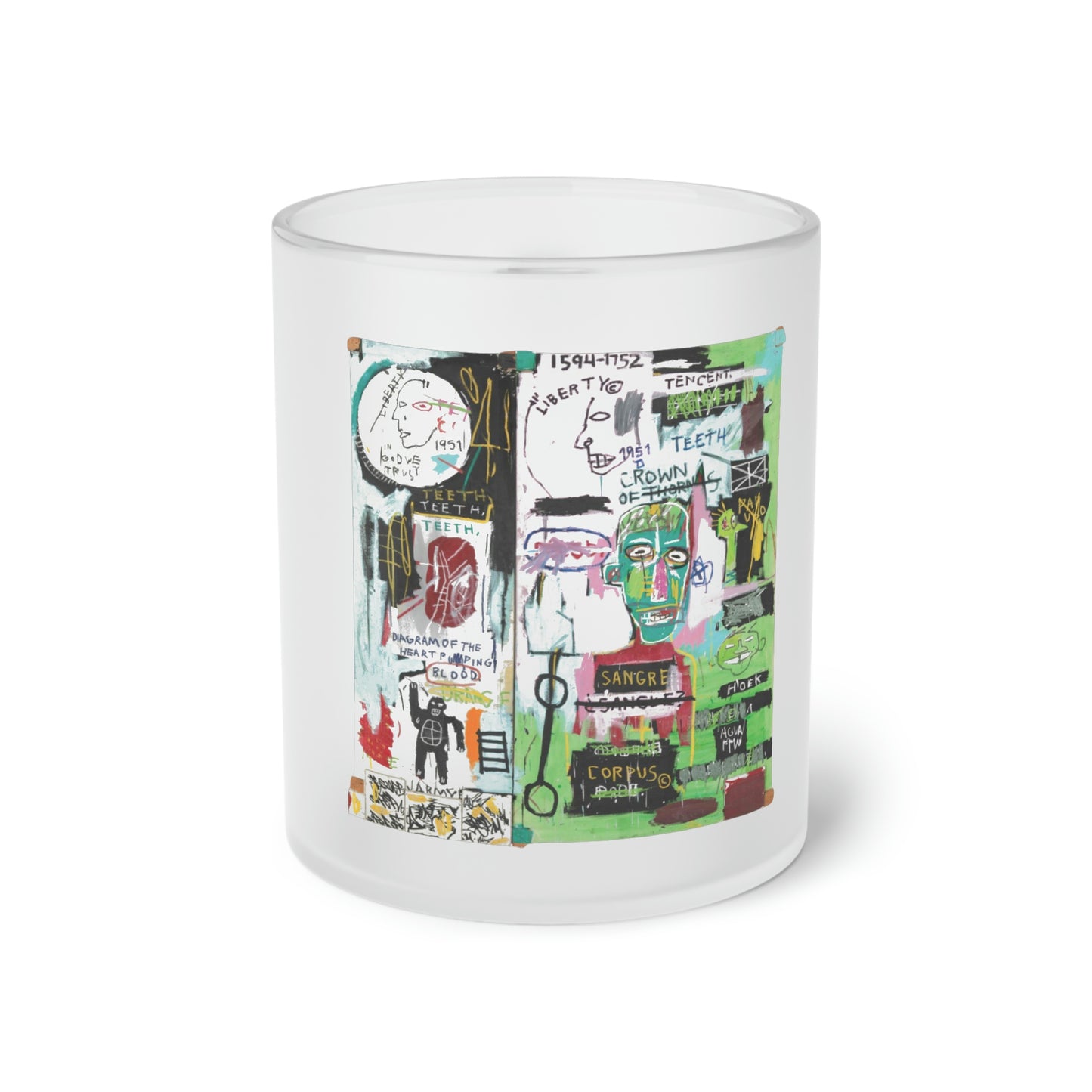 Jean-Michel Basquiat "In Italian" Frosted Glass Mug