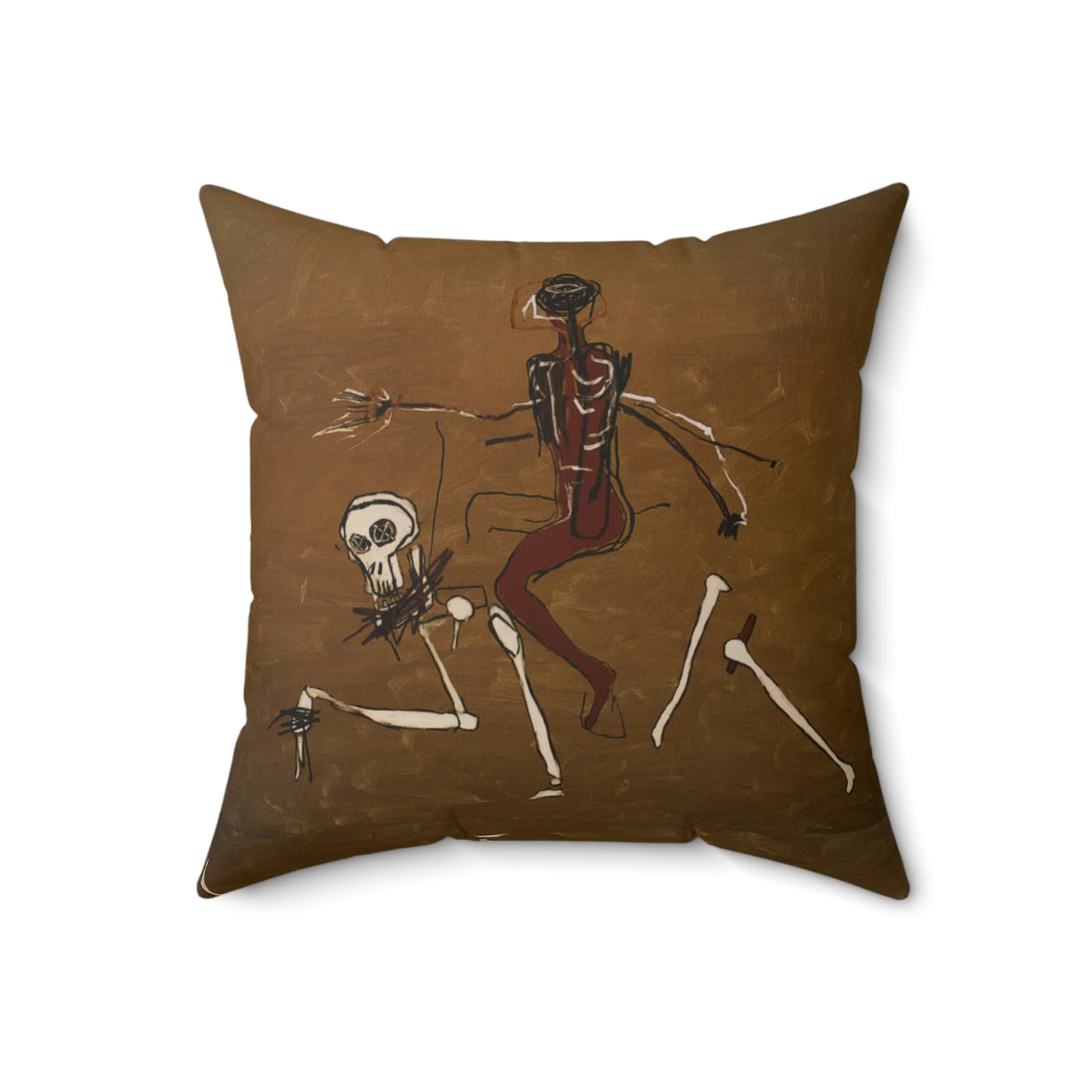 Jean-Michel Basquiat "Riding With Death" Artwork Square Throw Pillow