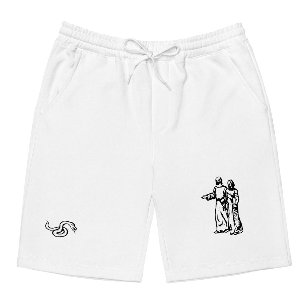 Christmas Christian Jesus Christ Streetwear sweatshorts Mens Clothing Womens Clothing angels cross white black