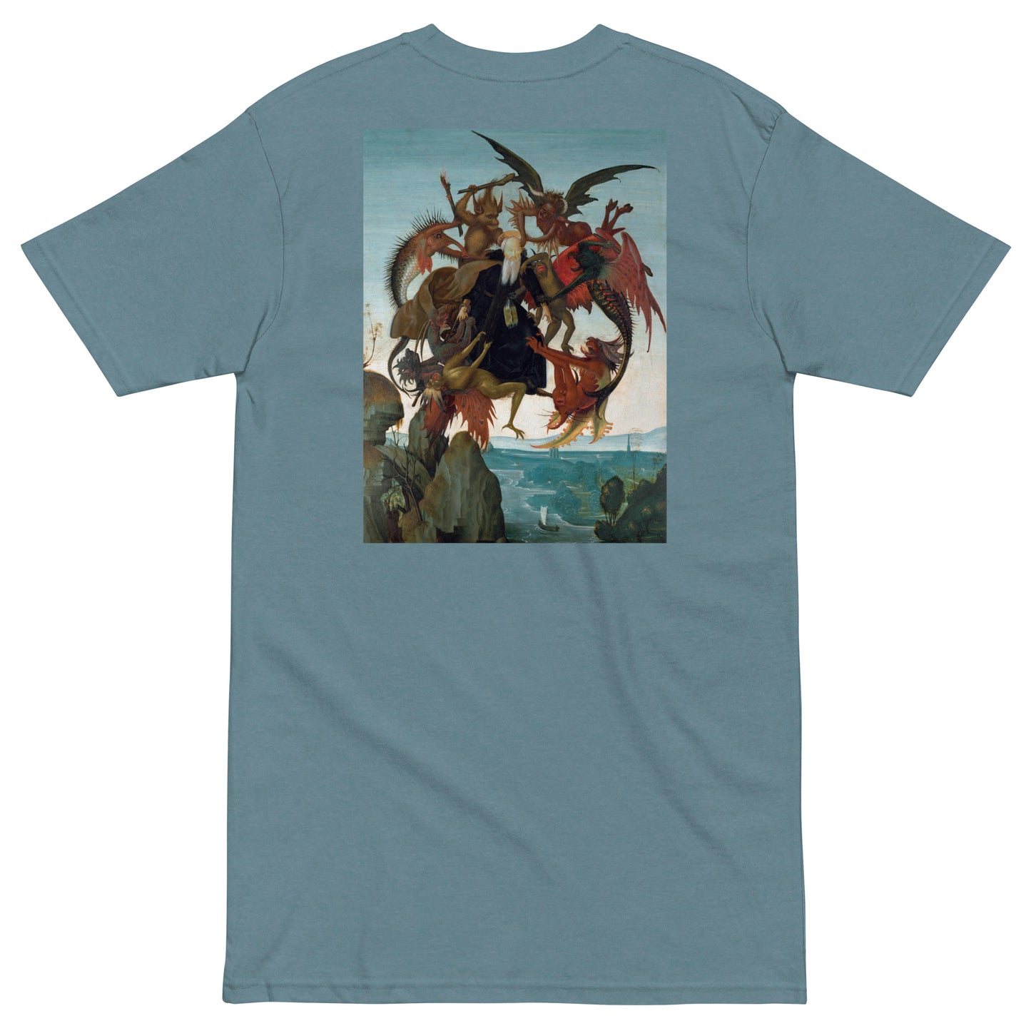 Michelangelo Buonarroti's The Torment of Saint Anthony Embroidered + Printed Premium Streetwear T-shirt