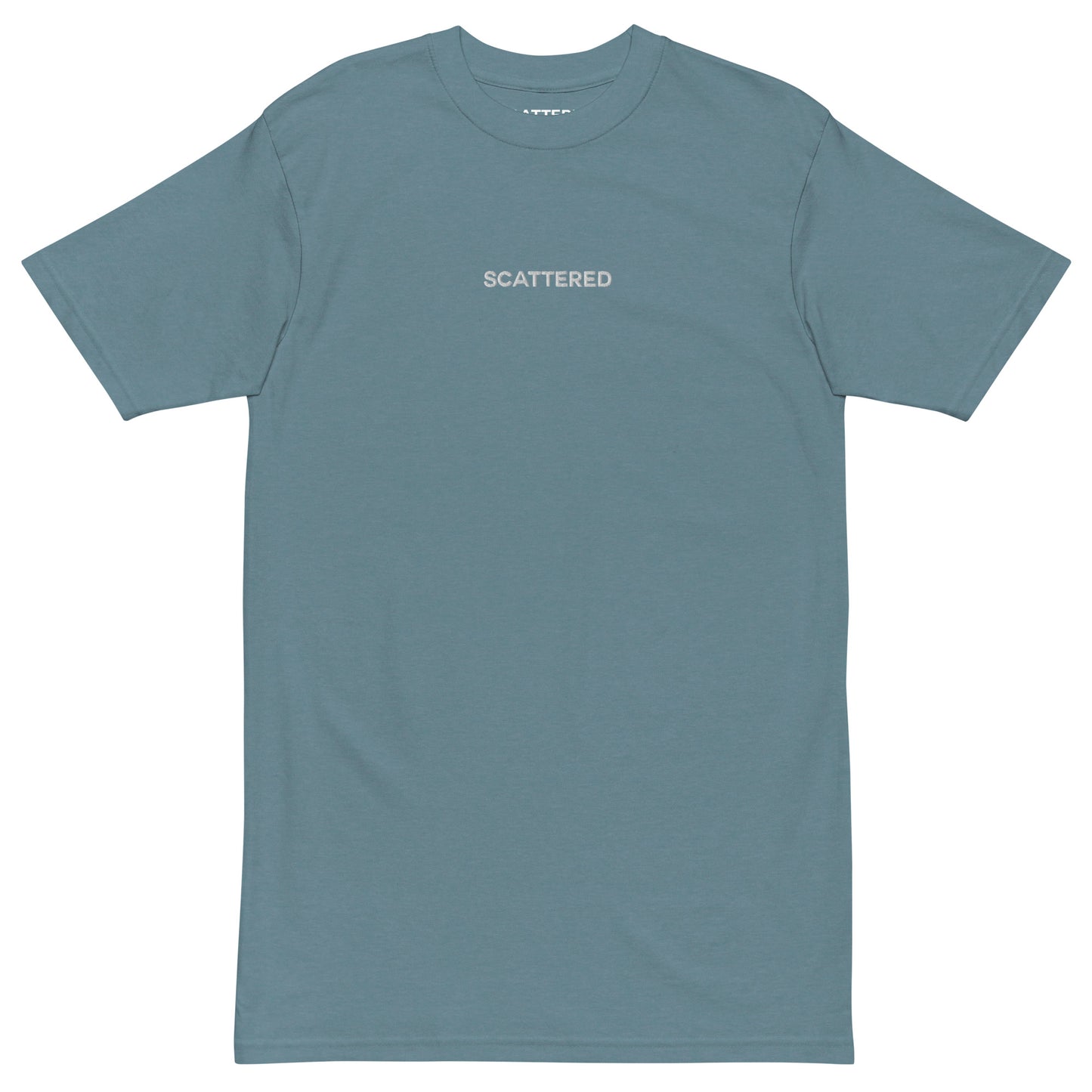 White Embroidered Logo Premium Crewneck T-shirt