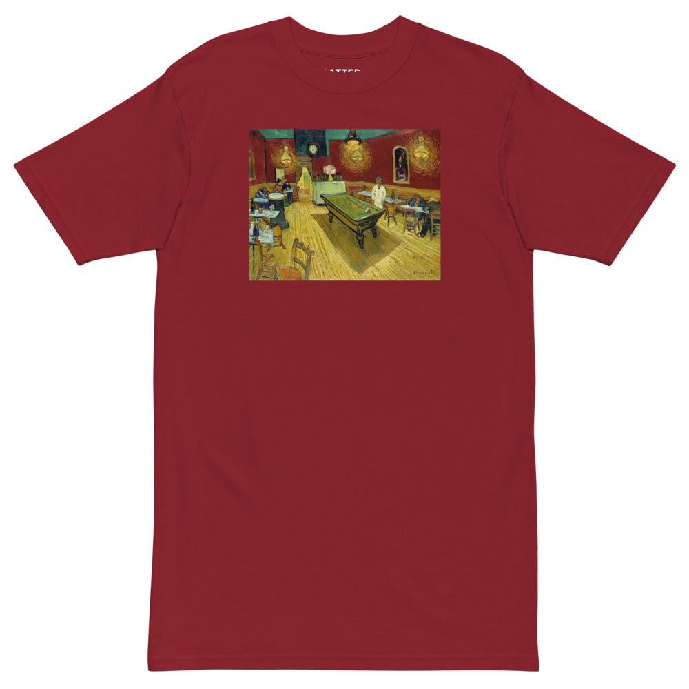 Vincent Van Gogh Le Café de Nuit (The Night Café) Painting Printed Premium Red T-shirt Streetwear