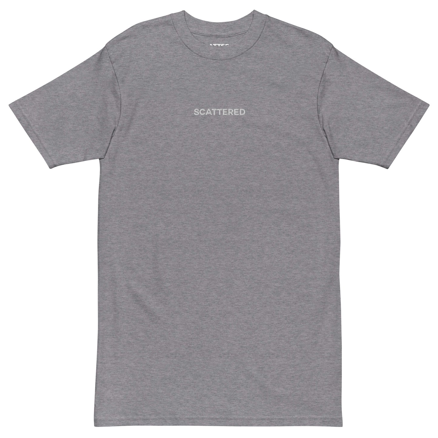 White Embroidered Logo Premium Crewneck T-shirt