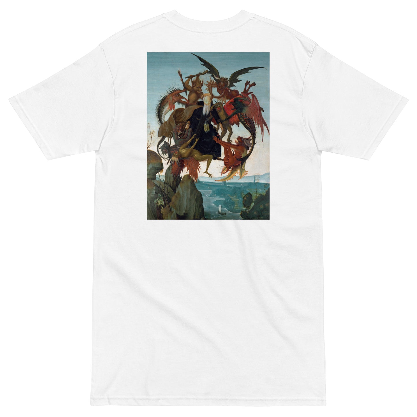 Michelangelo Buonarroti's The Torment of Saint Anthony Embroidered + Printed Premium Streetwear T-shirt