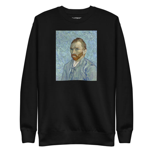 Vincent Van Gogh Self-portrait (1889) Painting Printed Premium Black Crewneck Sweatshirt Streetwear