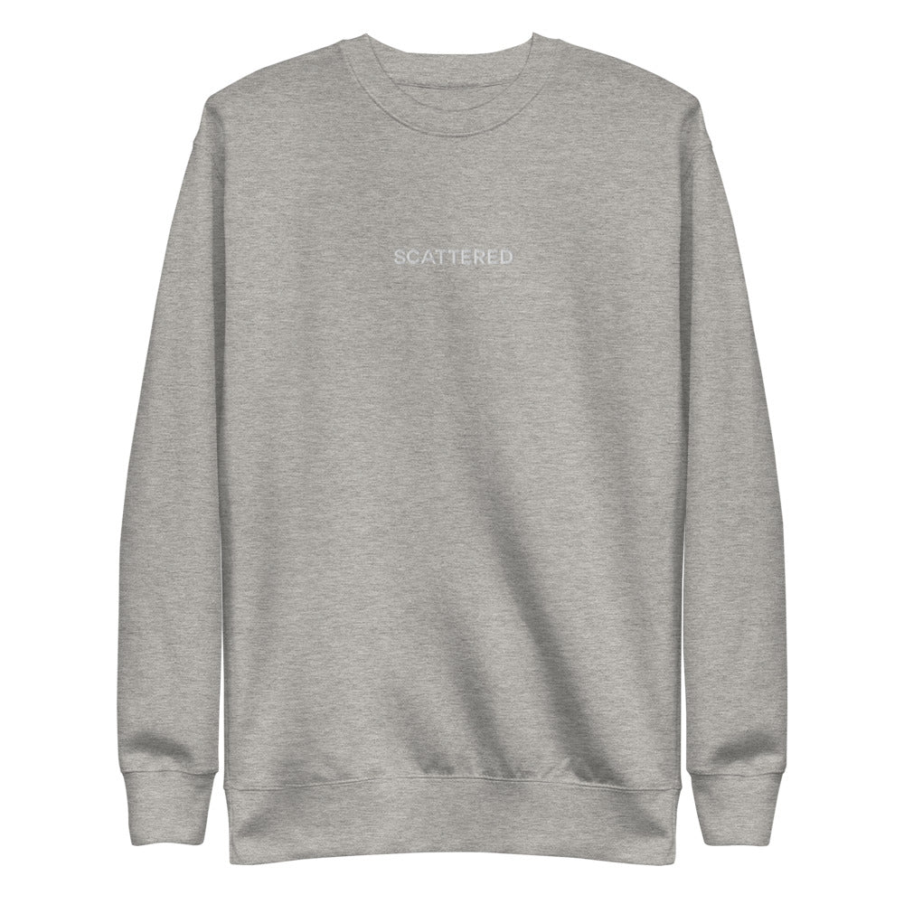 White Embroidered Logo Crewneck