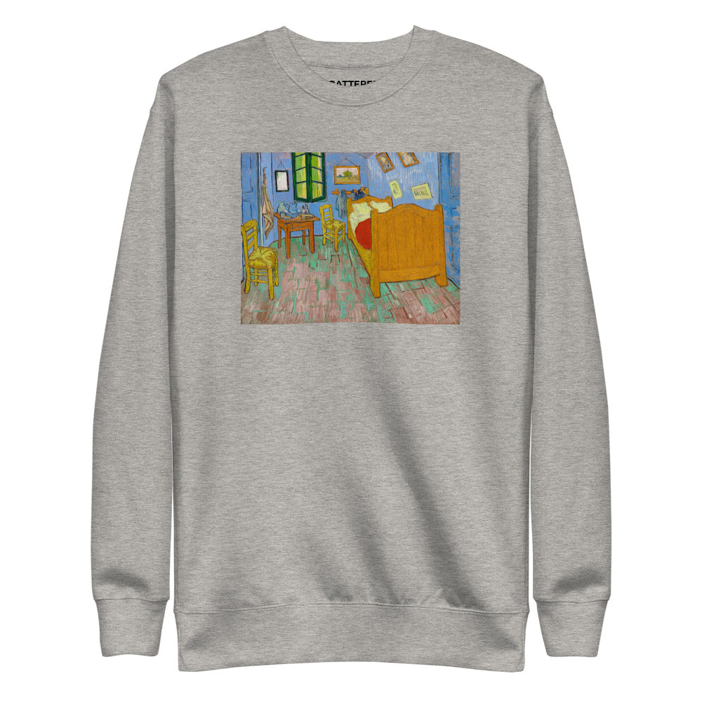 Vincent Van Gogh The Bedroom Painting Printed Premium Grey Crewneck Sweatshirt Streetwear