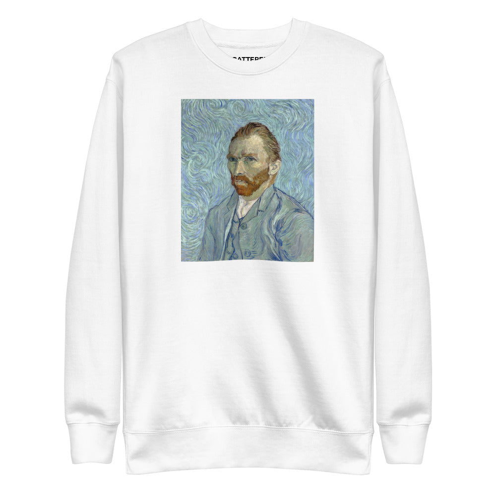 Vincent Van Gogh Self-portrait (1889) Painting Printed Premium White Crewneck Sweatshirt Streetwear