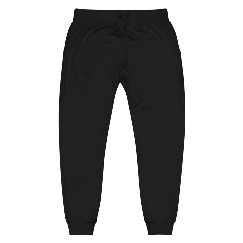 Black Embroidered Worldwide Logo Sweatpants