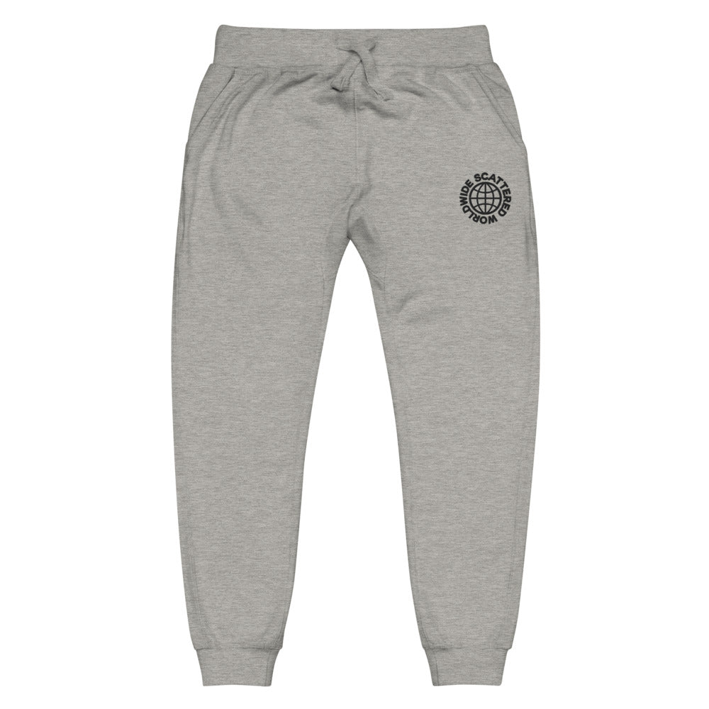 Black Embroidered Worldwide Logo Sweatpants