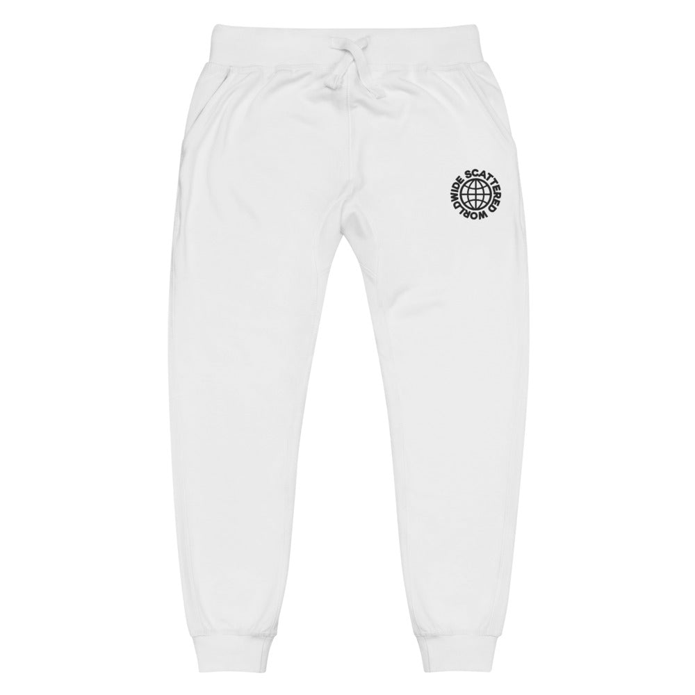 Black Embroidered Worldwide Logo Sweatpants