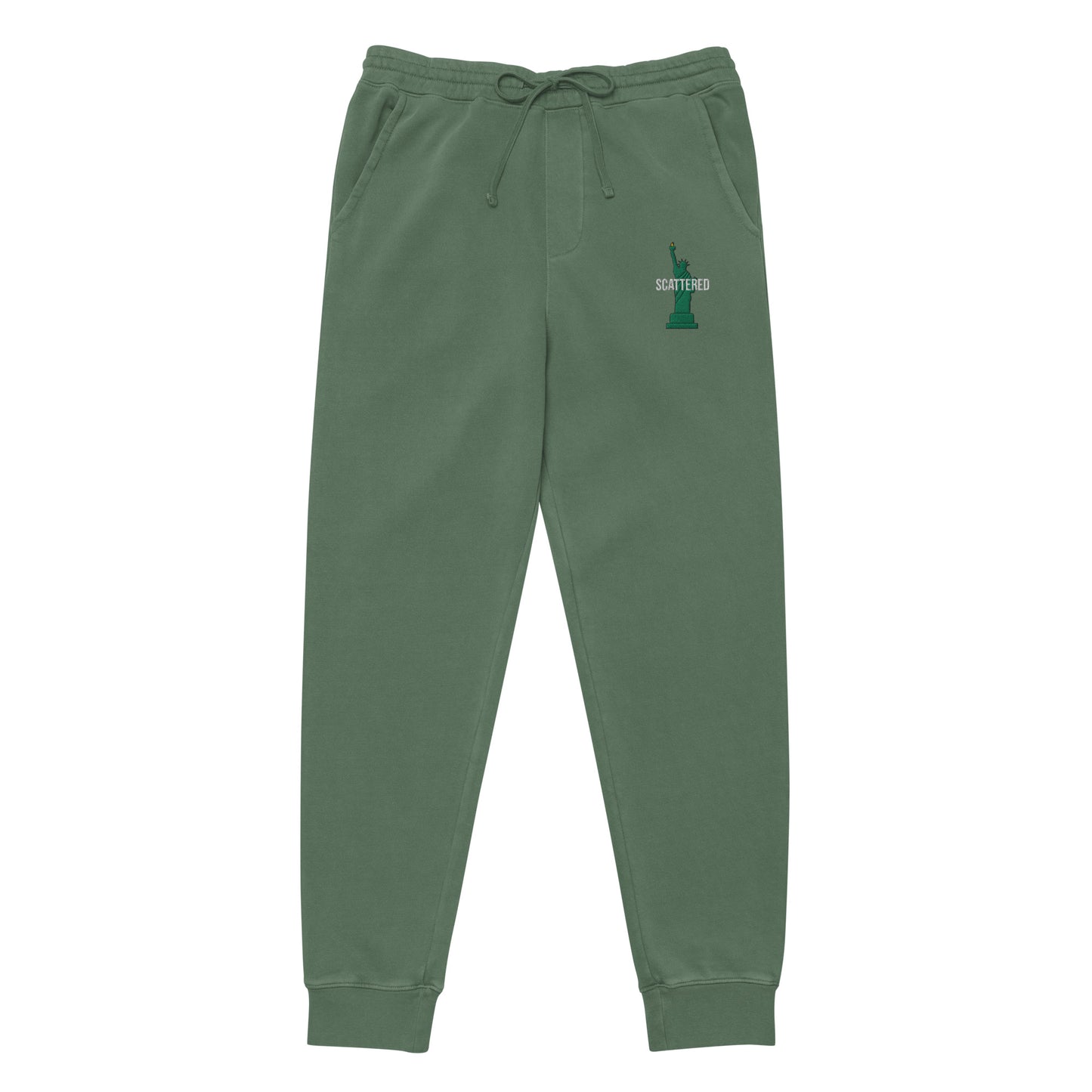Statue of Liberty Embroidered Premium Pigment-dyed Sweatpants